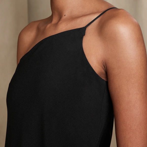 Banana Republic Asymmetrical Flounce Maxi Dress 4 petite 4p - Picture 3 of 13